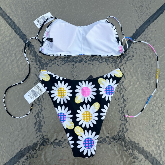 Trillium Lizzie Daisy Black High Leg Bikini Set Complete Bikini Set - Picture 2 of 10